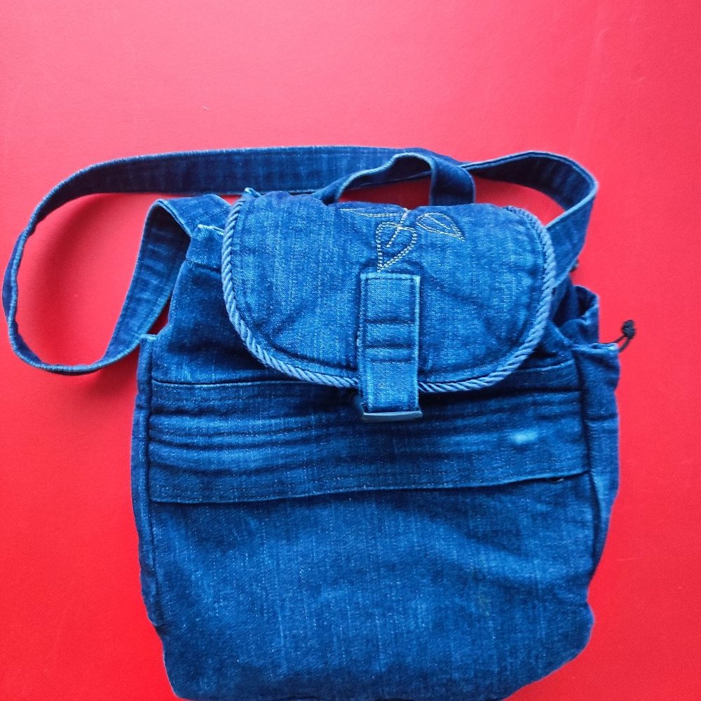 Kappie's denim jeans shoulder bag with lots of pockets